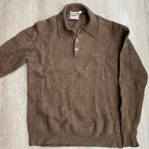 Vintage Wool Collared Brown Sweater
